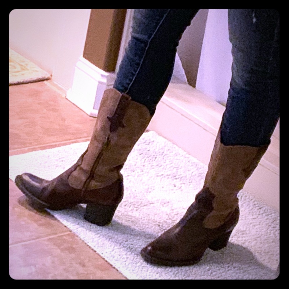 Born leather and suede western boots